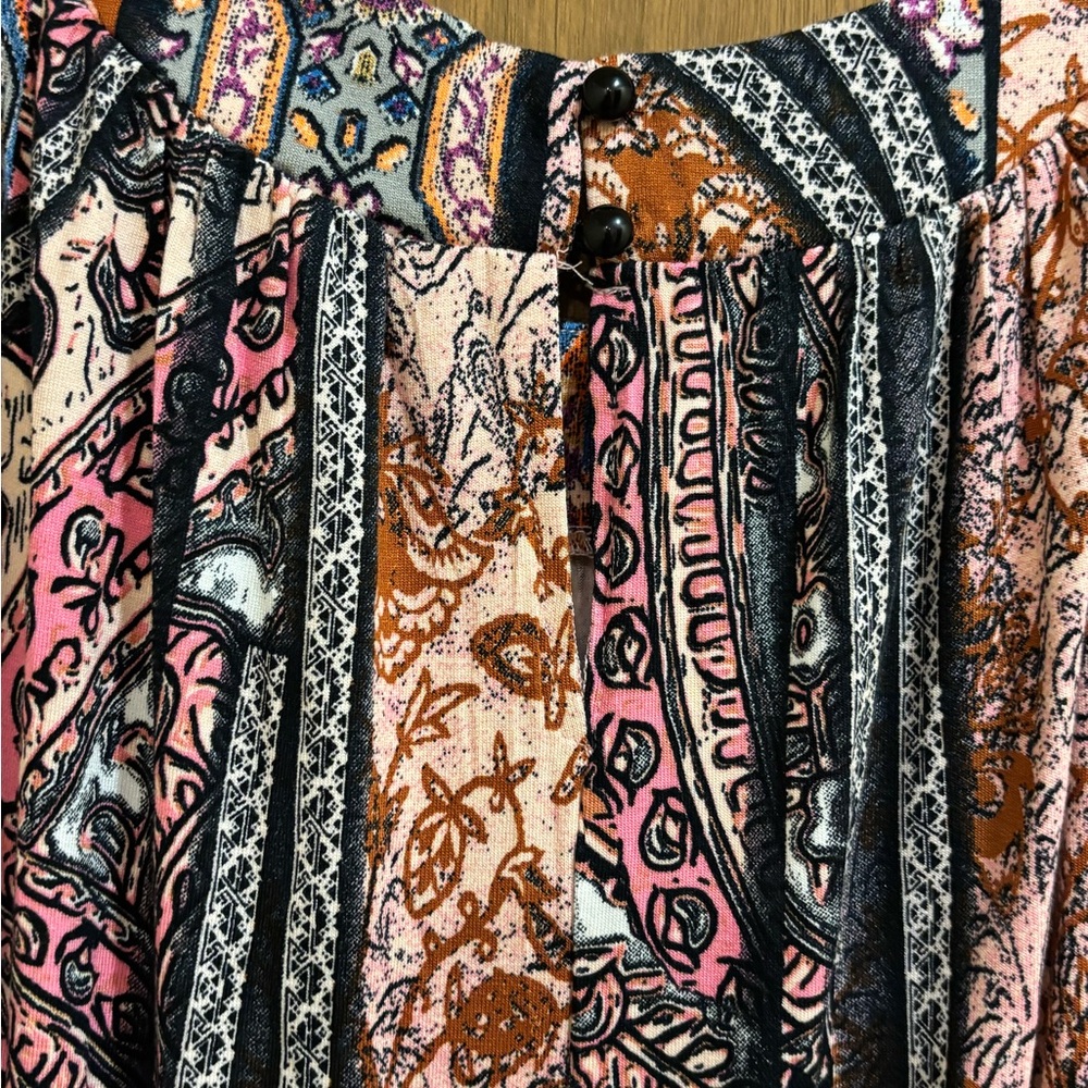 NWT Lascana Boho Sleeveless Mixed Pattern Mini Dress size 8 - Picture 7 of 8